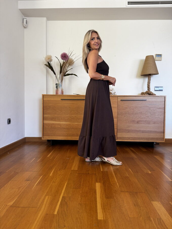 Vestido Fruncido Piedra
