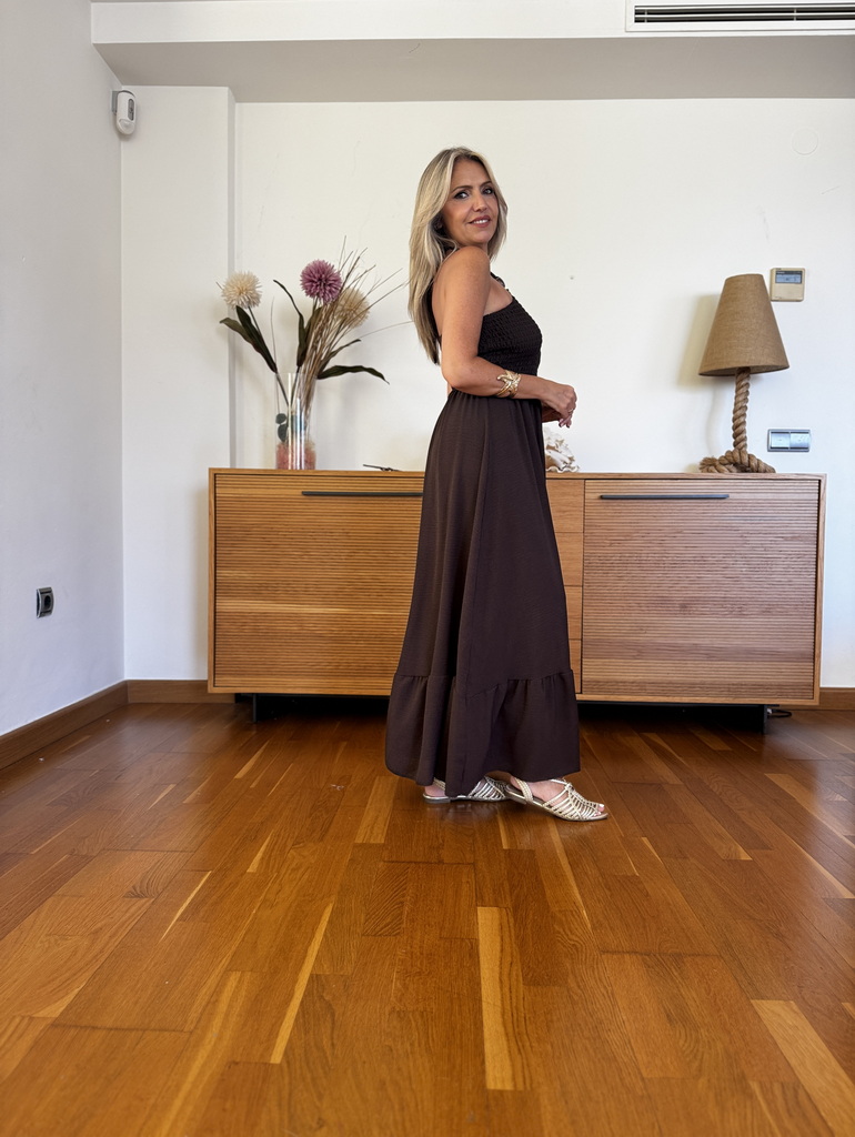 Vestido Fruncido Piedra - Imagen 3