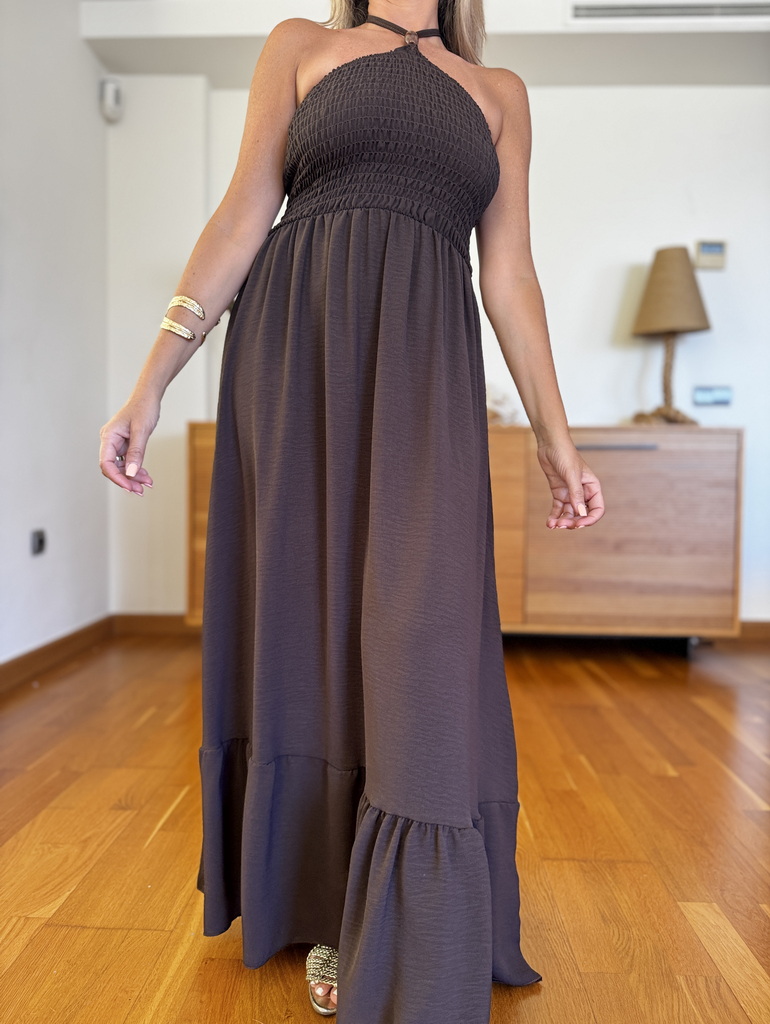 Vestido Fruncido Piedra - Imagen 5