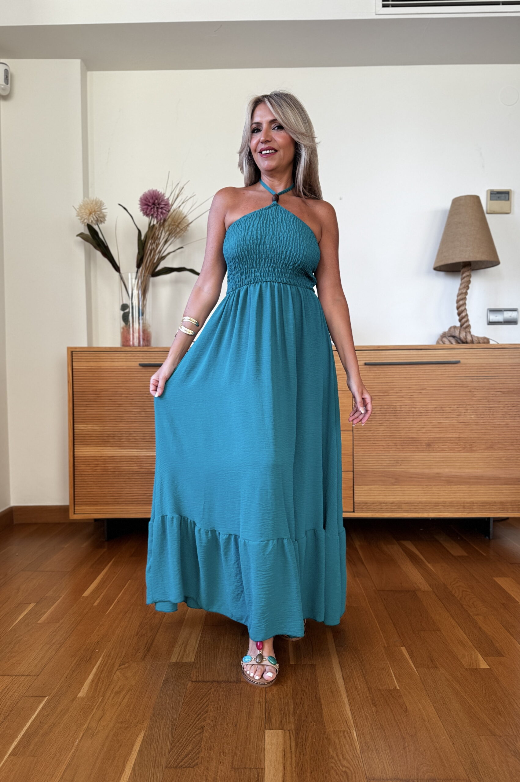 Vestido Fruncido Piedra - Imagen 11