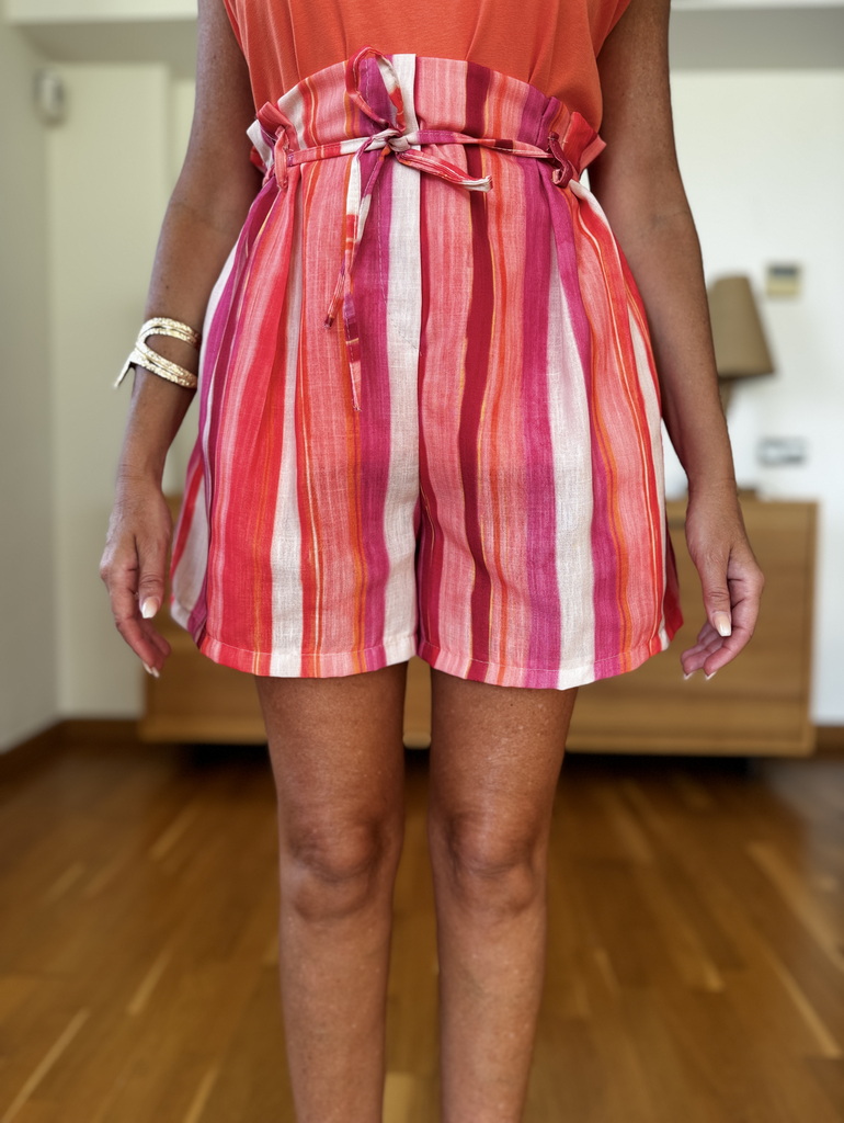 Short Efecto Lino Estampado - Imagen 11