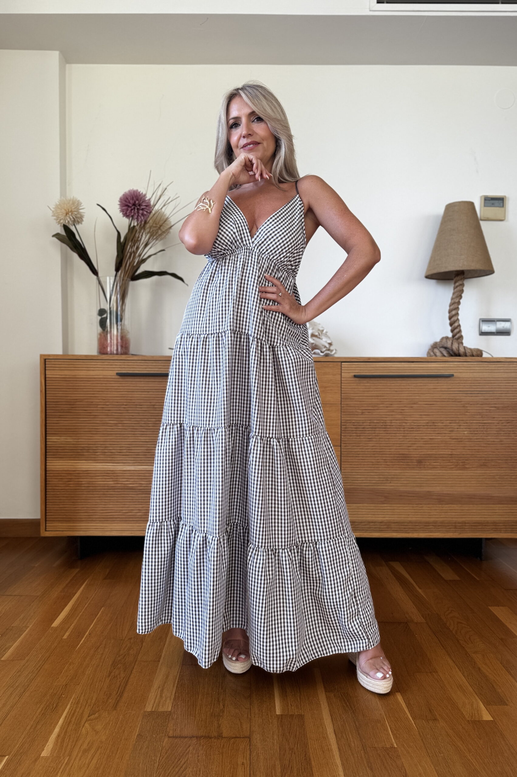 Vestido Largo Vichy