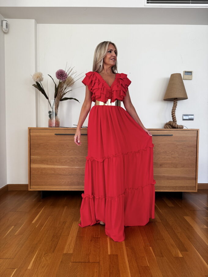 Vestido Largo Volantes