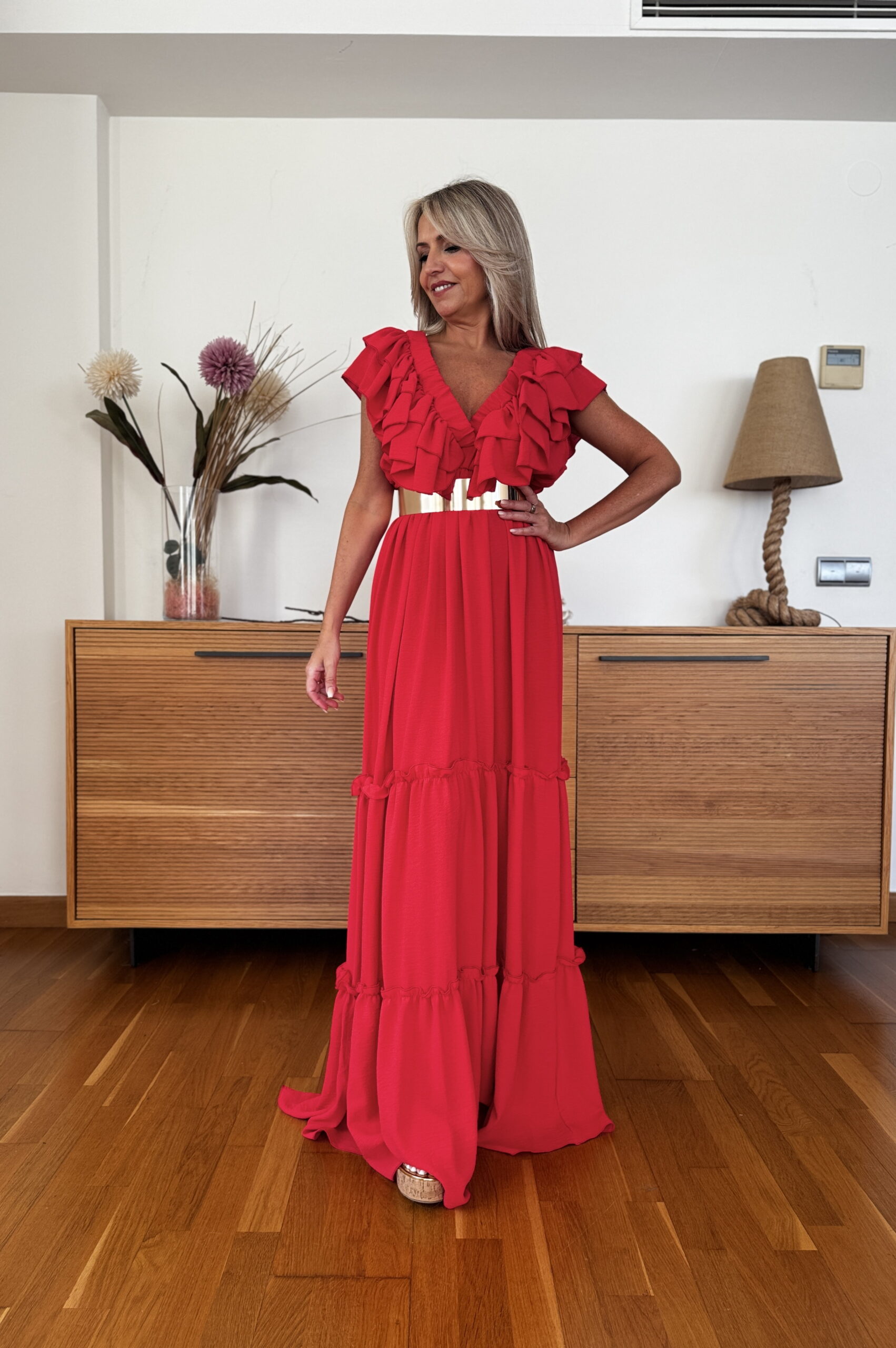 Vestido Largo Volantes