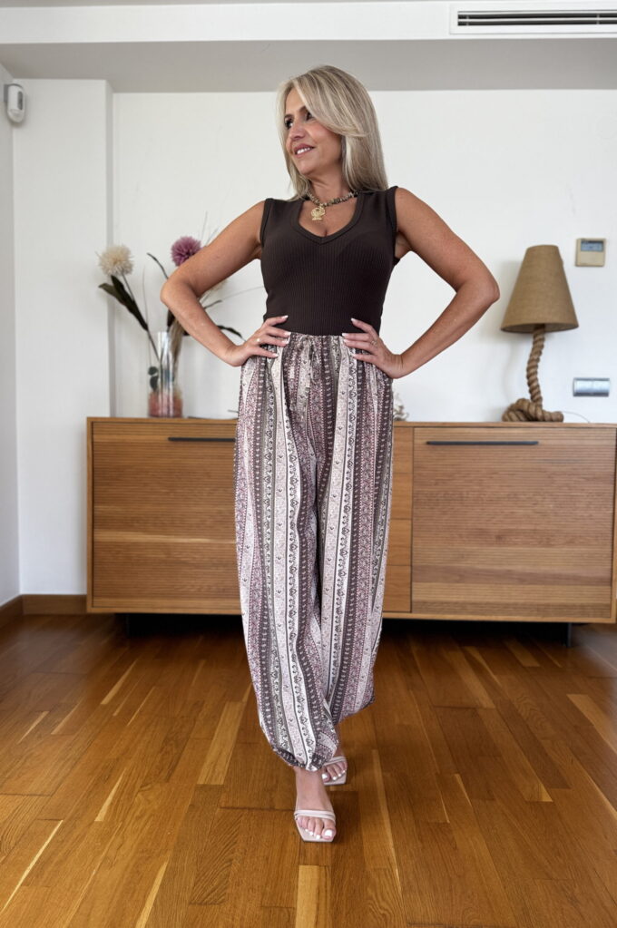 Pantalon Satinado Estampado