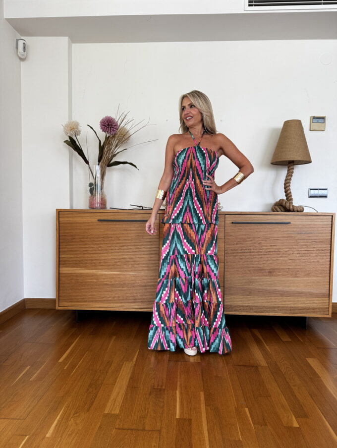 Vestido Fruncido Estampado