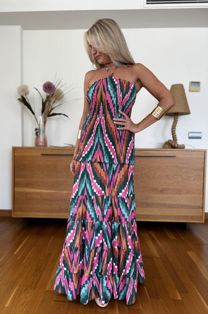 Vestido Fruncido Estampado