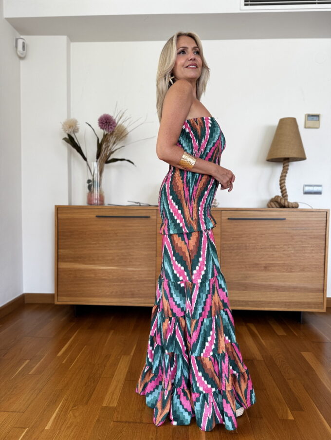 Vestido Fruncido Estampado