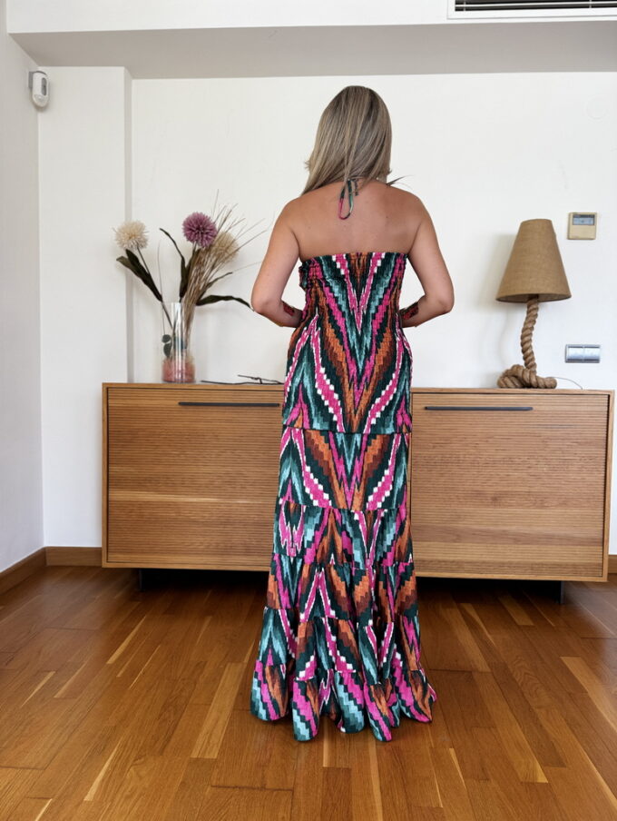 Vestido Fruncido Estampado