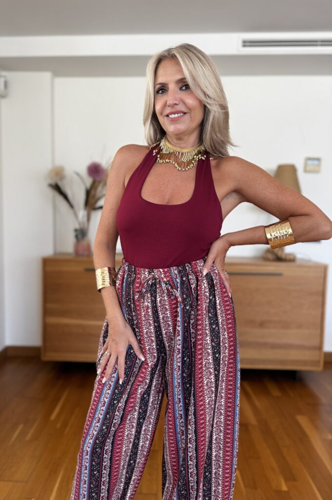 Camiseta Algodón Cuello - Única, Burdeos