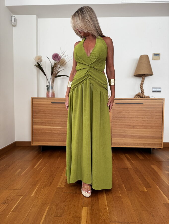 Vestido Largo Fruncido