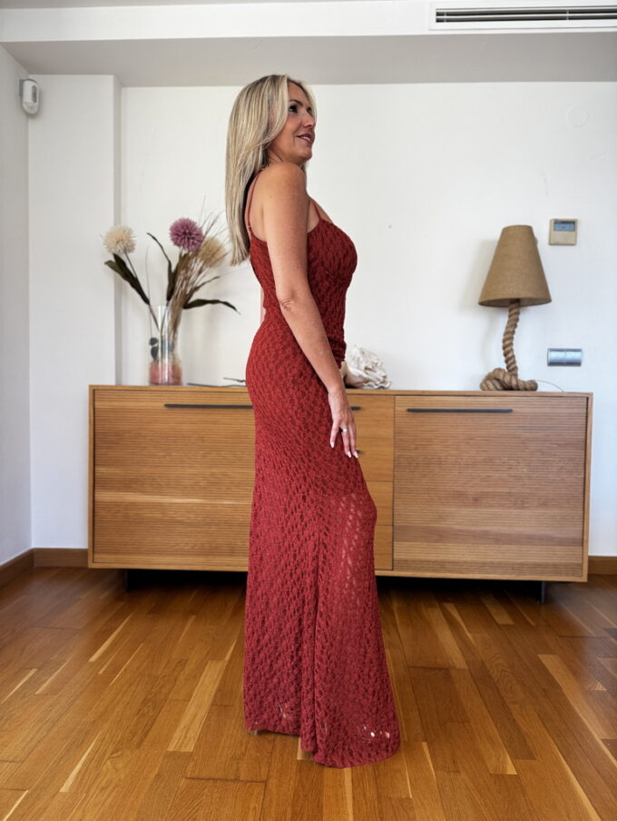 Vestido Encaje Broche