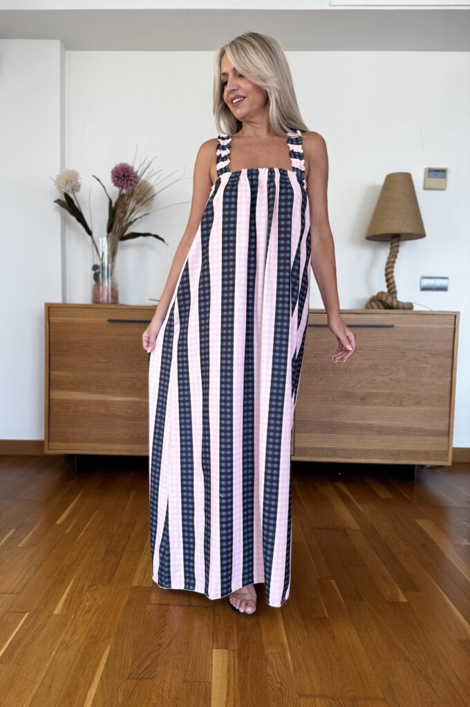 Vestido Bicolor Vichy