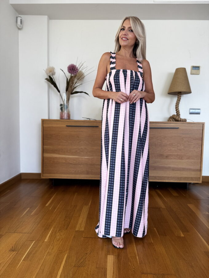 Vestido Bicolor Vichy