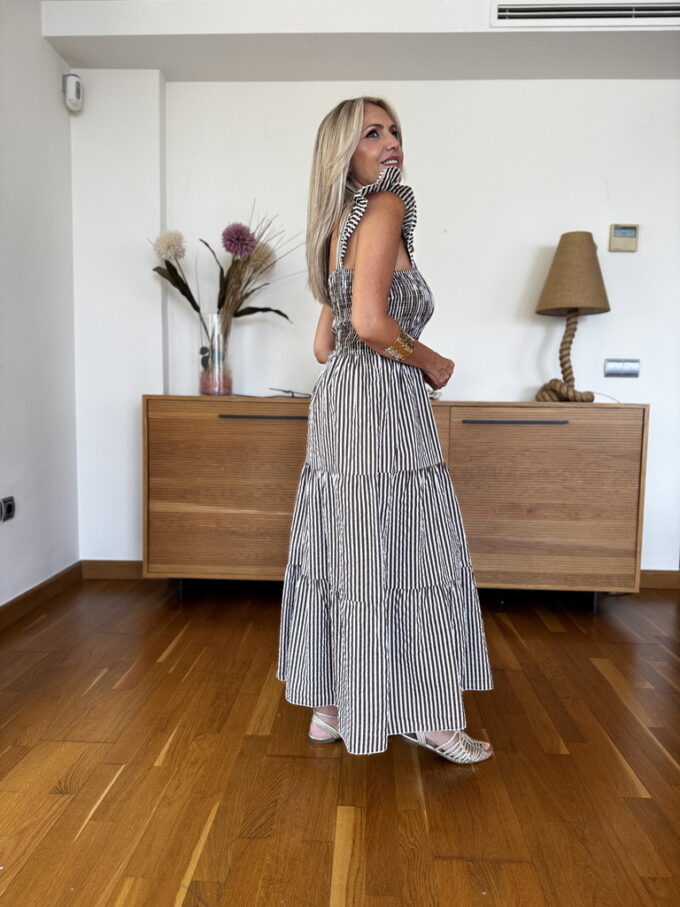 Vestido Fruncido Rayas