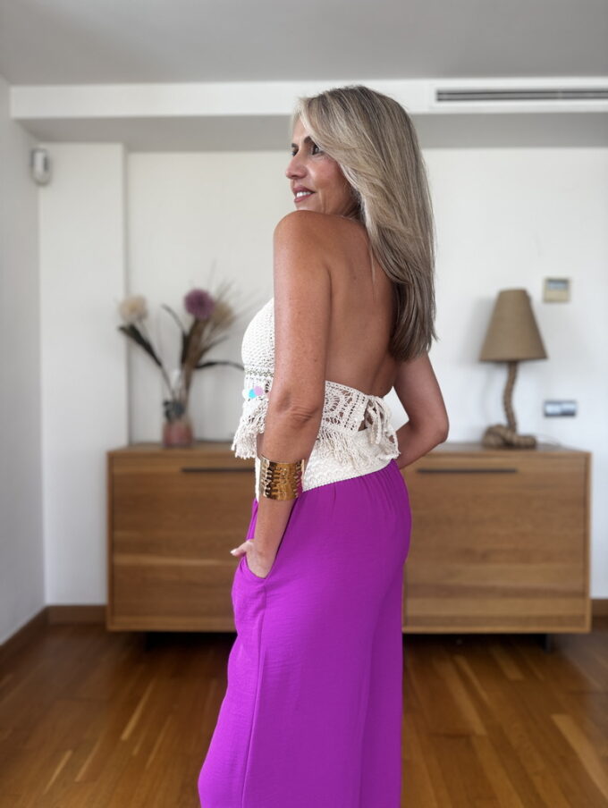 Top Croche Lentejuelas