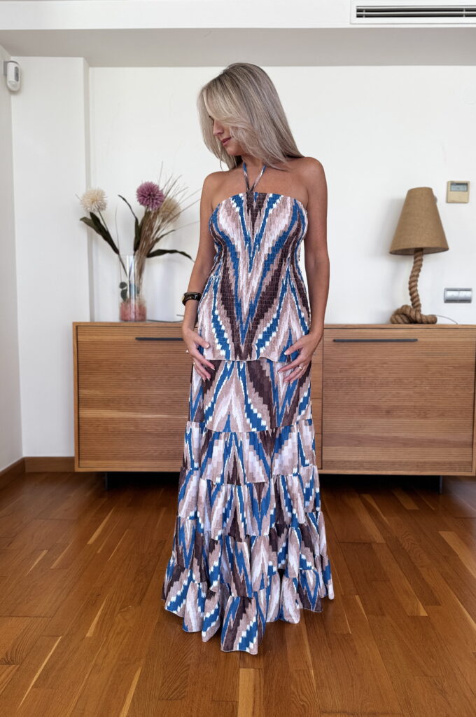Vestido Fruncido Estampado