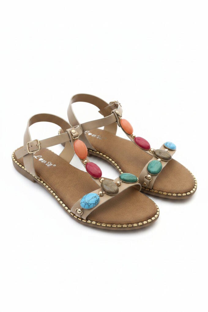 Sandalias Piedras Multicolor