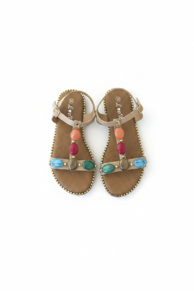 Sandalias Piedras Multicolor