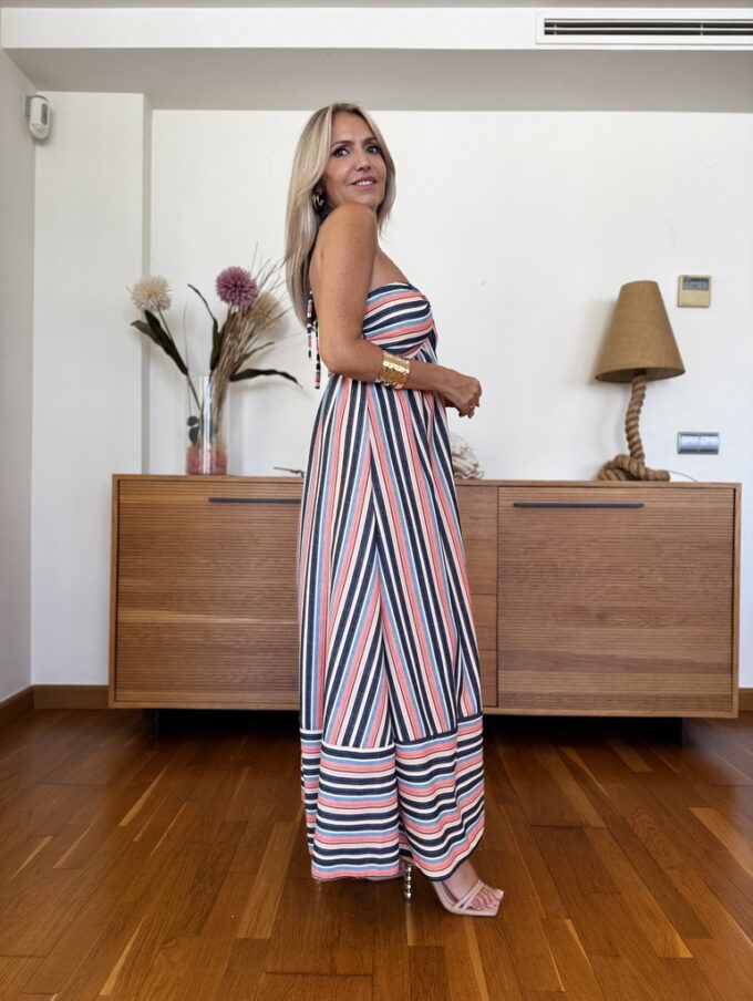 Vestido Cascos Rayas