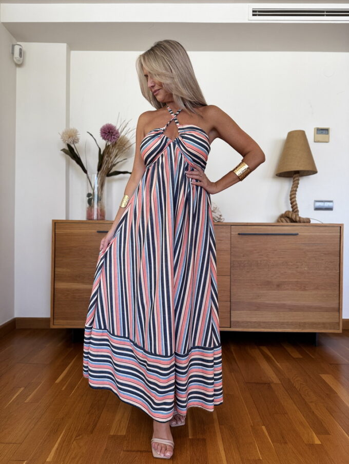 Vestido Cascos Rayas