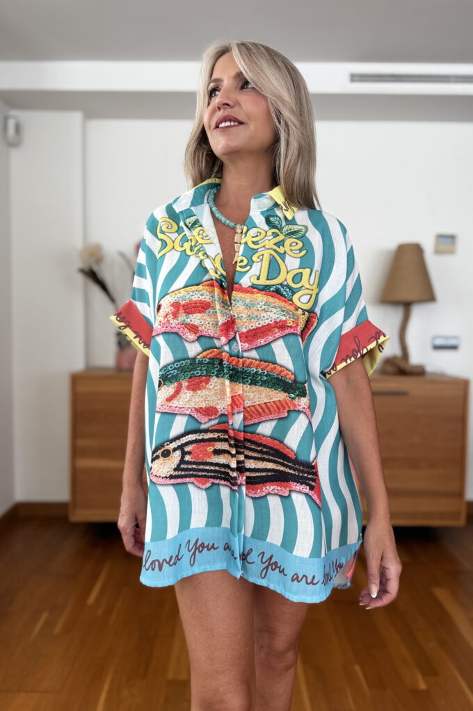 Camisa Lino Estampada