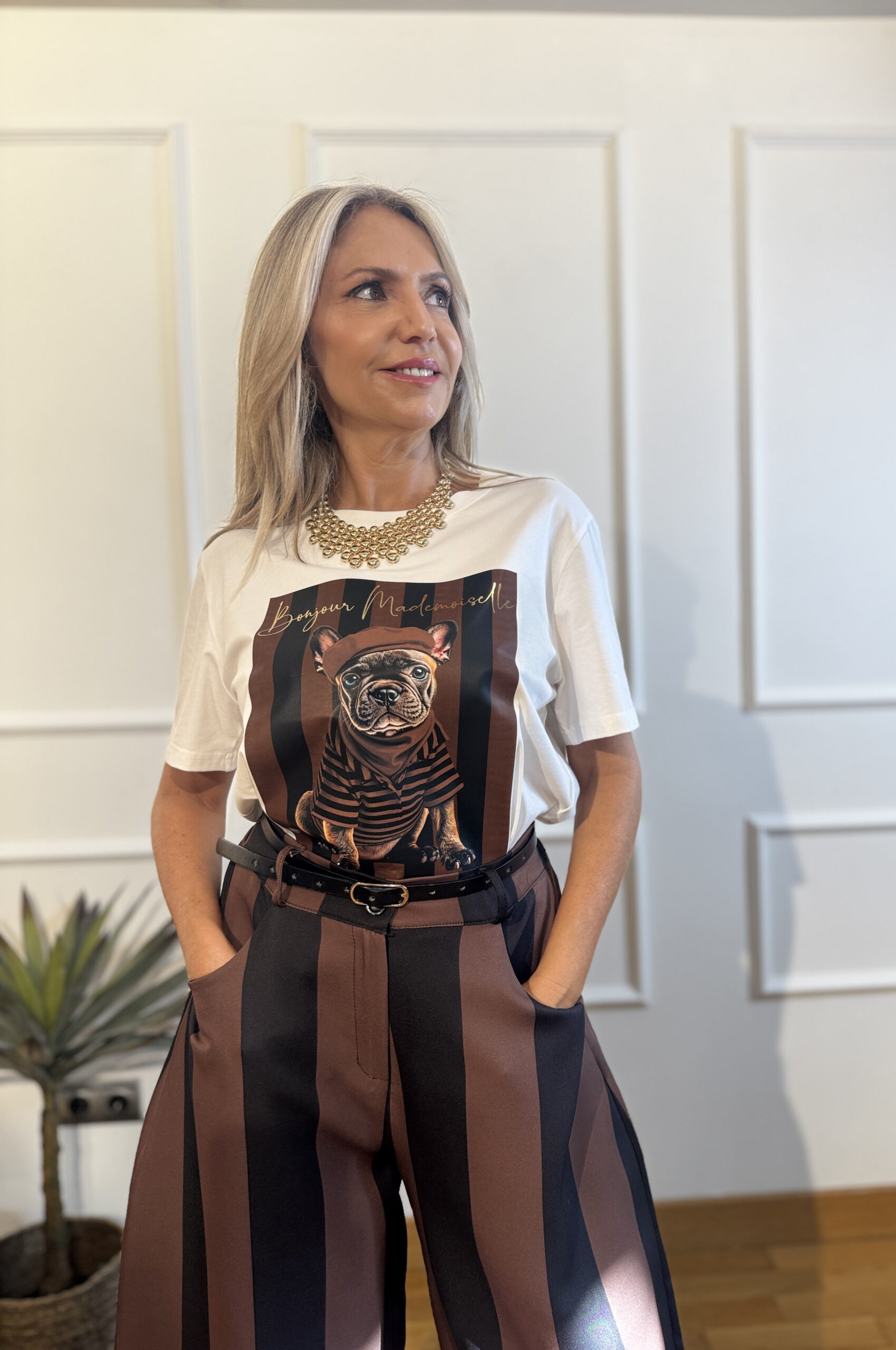Camiseta Estampado Bonjour