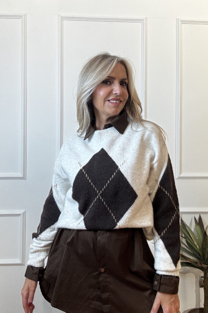 Jersey Rombo - Única, Beige