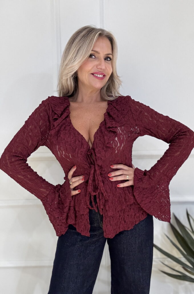 Blusa Encaje Volantes