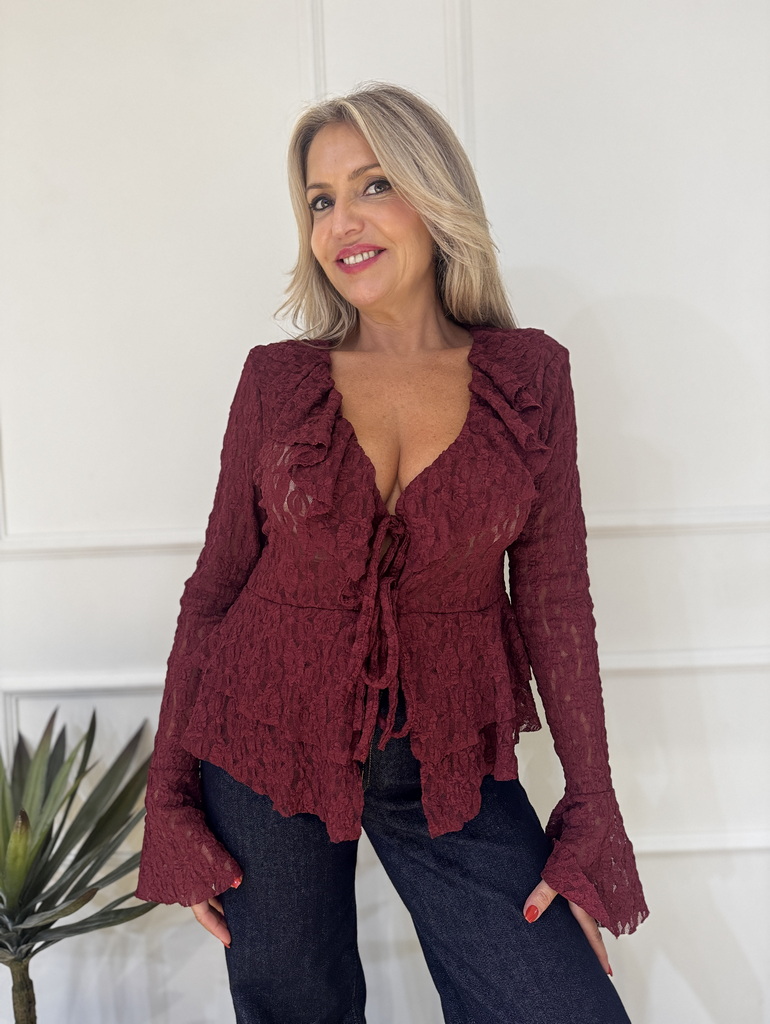 Blusa Encaje Volantes - Imagen 2