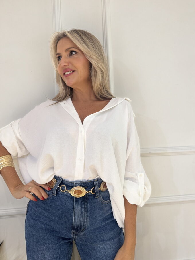 Camisa Oversize Botón Manga
