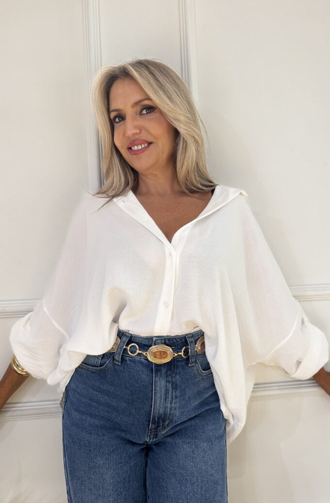 Camisa Oversize Botón Manga