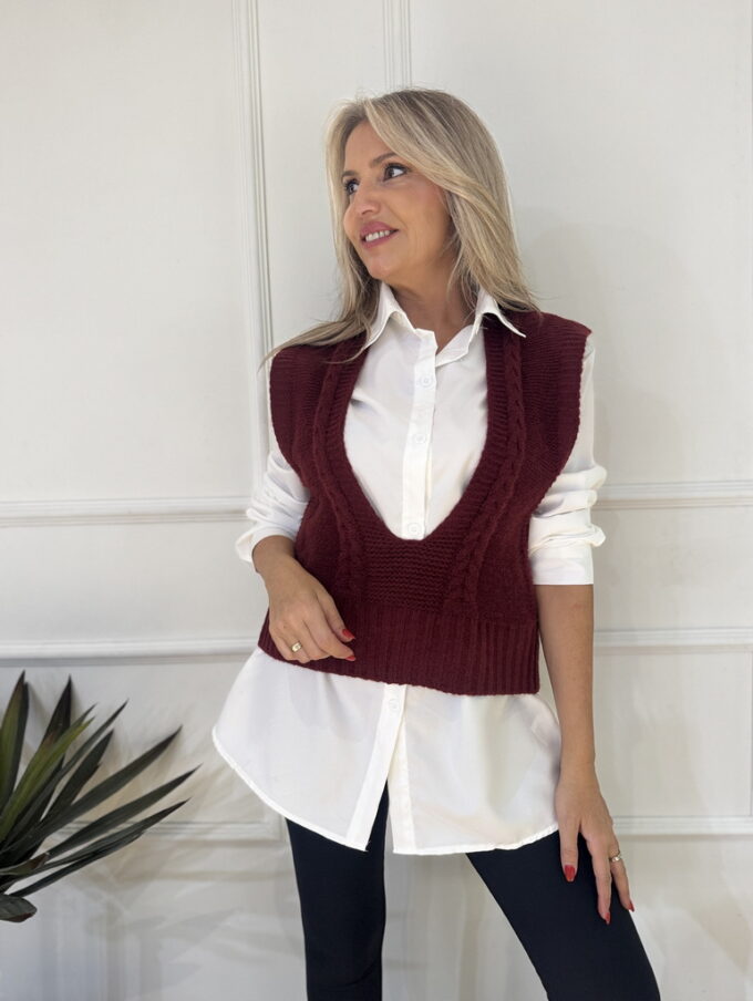 Camisa Con Chaleco Punto