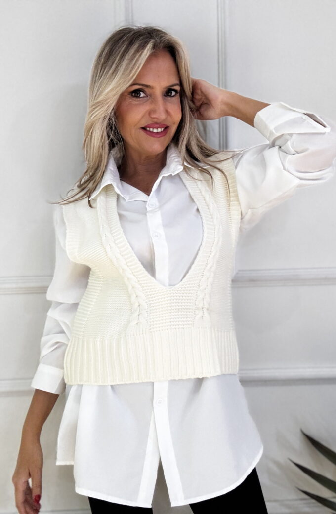 Camisa Con Chaleco Punto