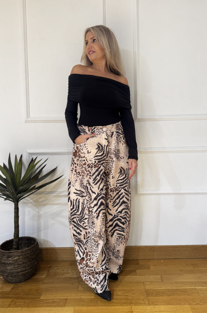 Pantalon Balloon Estampado - Única, Leopard