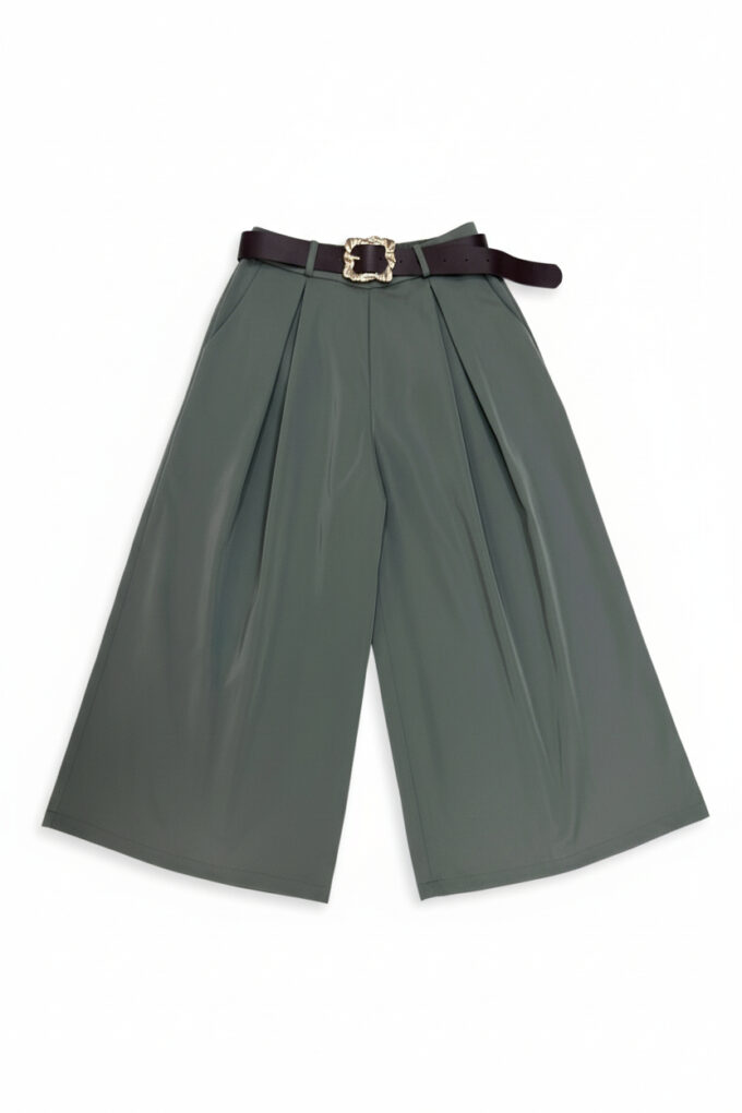 Pantalon Ancho Pinzas Cinturón