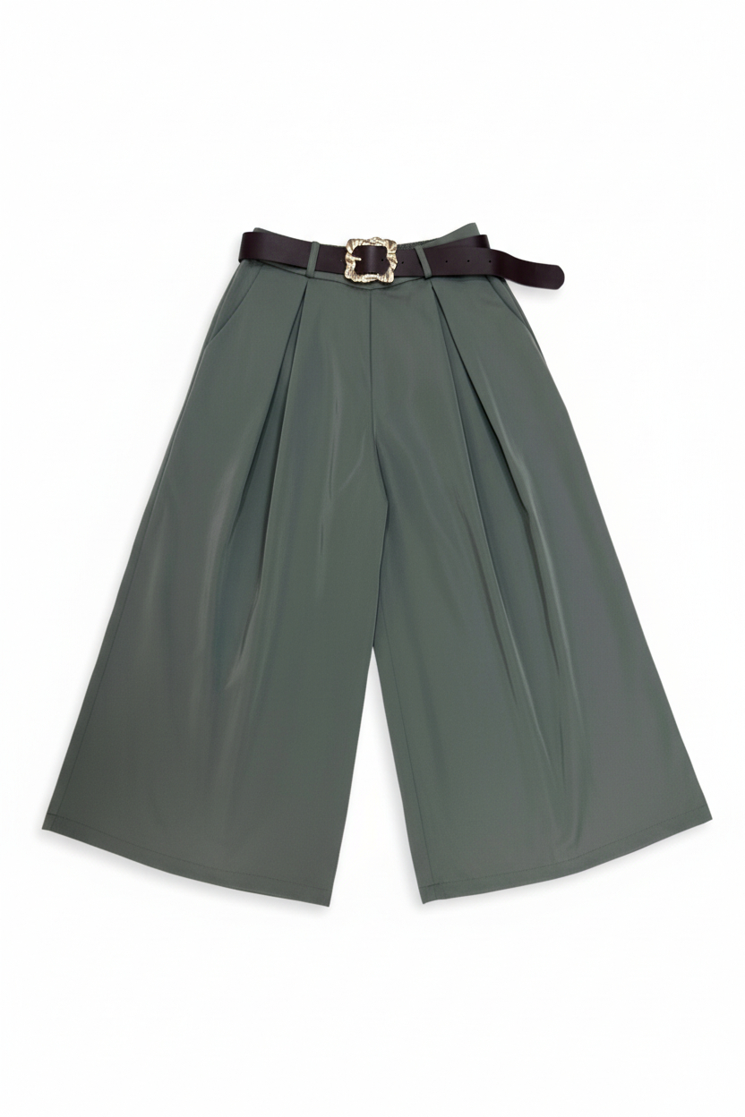 Pantalon Ancho Pinzas Cinturón - Imagen 5