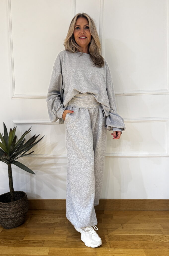 Pantalon Algodón Doble Cintura - Única, Gris claro