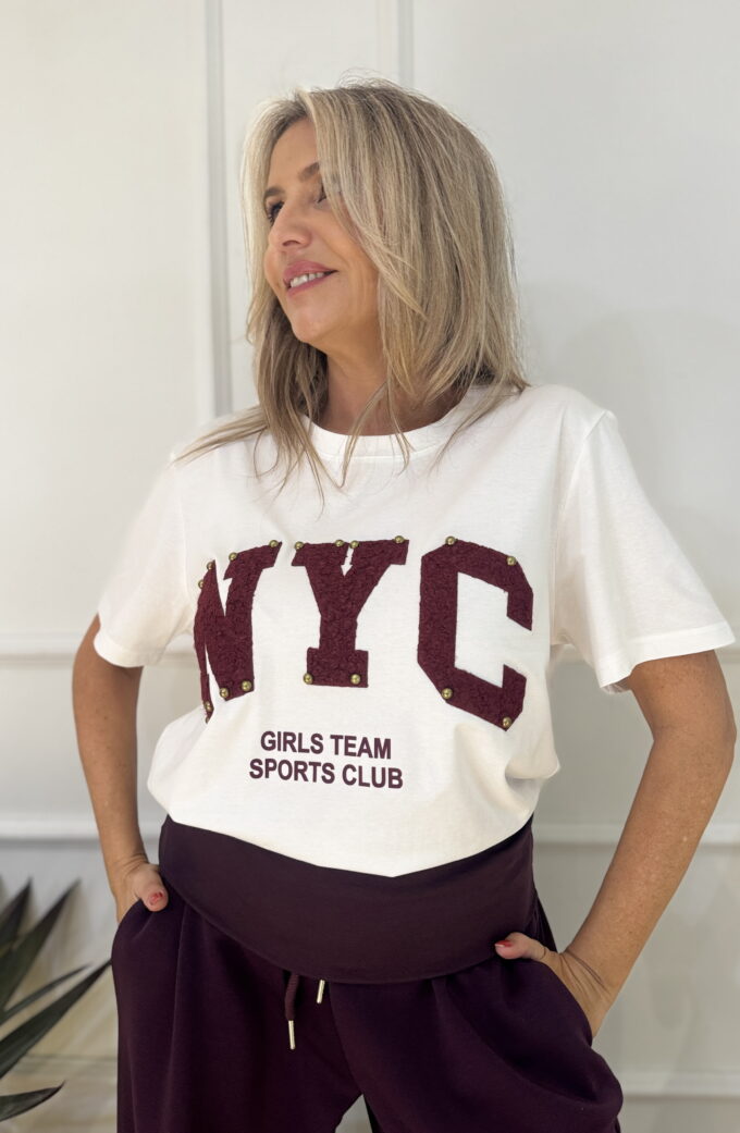Camiseta N.Y.C. - Única, Burdeos