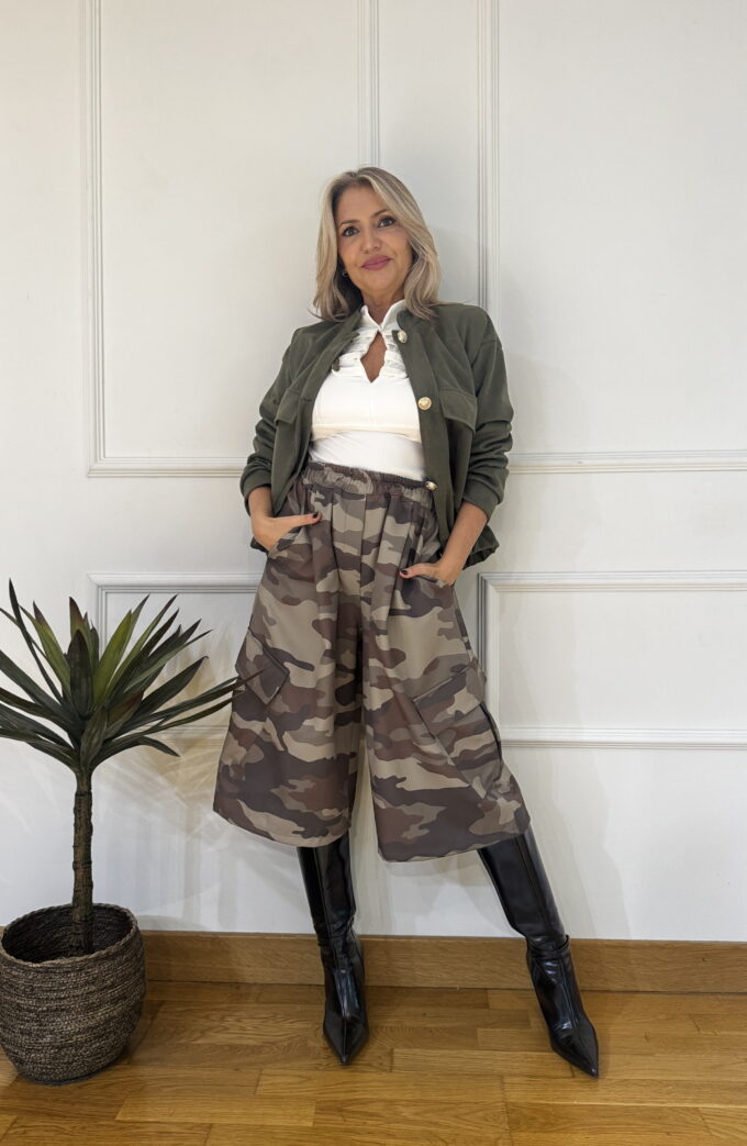 Bermuda Cargo Estampada - Única, Verde Militar