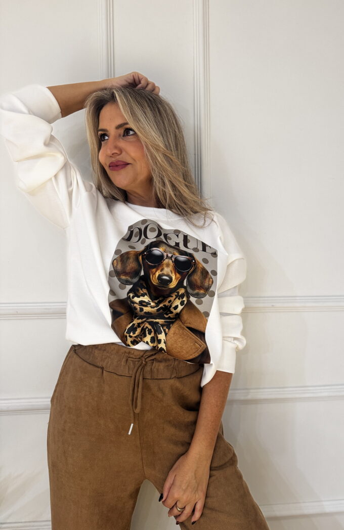 Sudadera Estampada - Única, Blanco