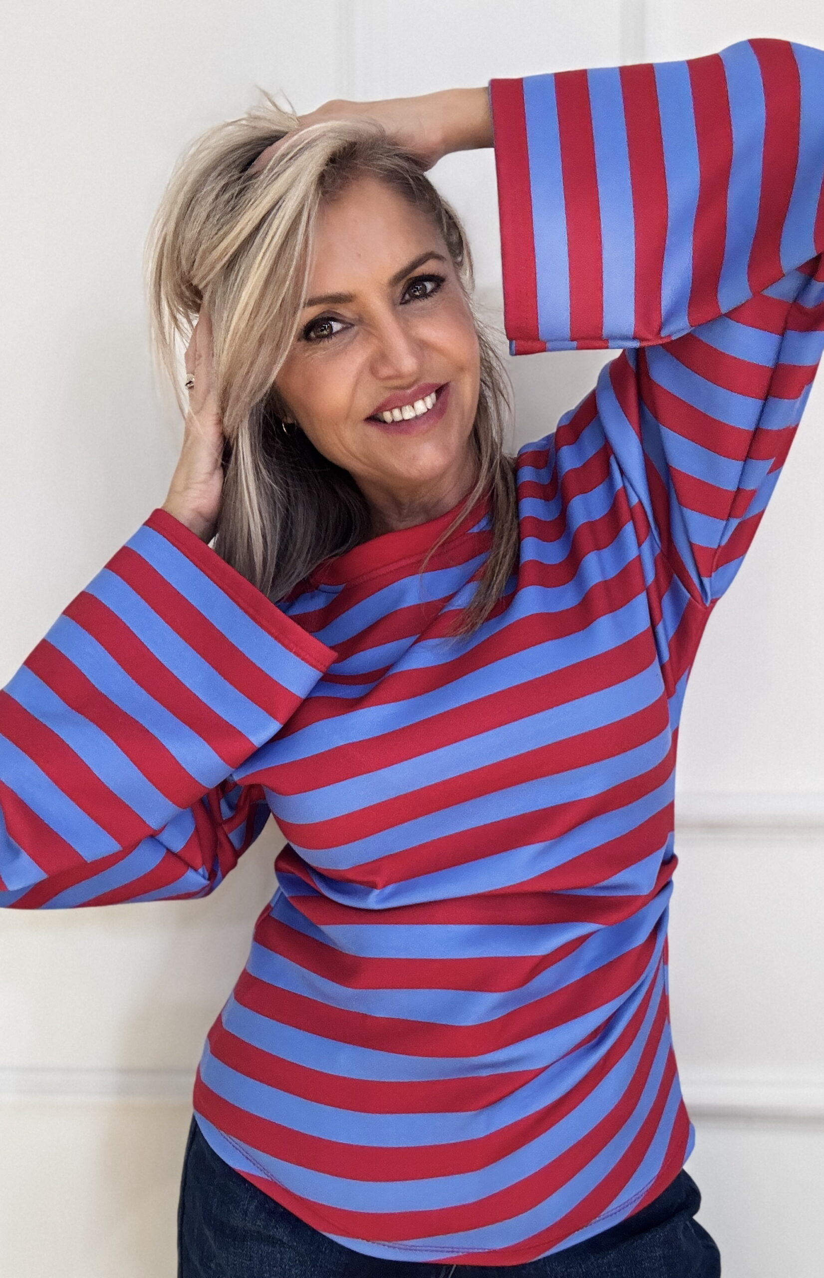 Sudadera Fruncida Rayas